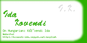 ida kovendi business card